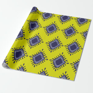 Stijlvol modern ikat tribaal naadloos patroon cadeaupapier