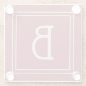 Stijlvol modern Initiaal Monogram Letter Simple Re Glazen Onderzetter (Achterkant)