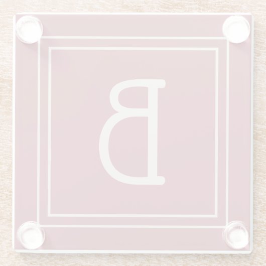 Stijlvol modern Initiaal Monogram Letter Simple Re Glazen Onderzetter (Achterkant)