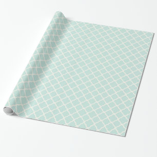 Stijlvol modern ivoor Quatrefoil Pattern Weddensch Cadeaupapier