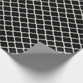 Stijlvol modern ivoor Quatrefoil Pattern Weddensch Cadeaupapier (Hoek)