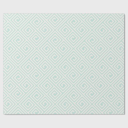 Stijlvol modern Ivory Munt Greek Key Chic Wedding Cadeaupapier (Vlak)