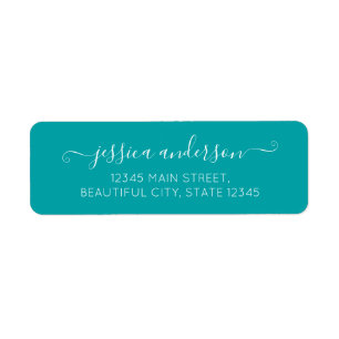 Stijlvol modern kalligrafiekscript Blauwgroen groe Etiket