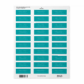 Stijlvol modern kalligrafiekscript Blauwgroen groe Etiket (Full Sheet)