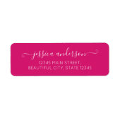 Stijlvol modern kalligrafiekscript Hot Magenta Roz Etiket (Voorkant)