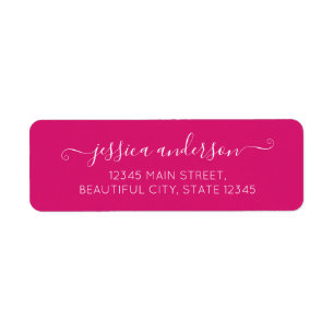 Stijlvol modern kalligrafiekscript Hot Magenta Roz Etiket