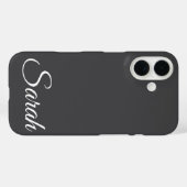 Stijlvol Modern Klassiek Aangepaste Naam Grijs Kle Case-Mate iPhone Case (Achterkant (horizontaal))