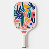 Stijlvol Modern Kleurrijk Waterverf Art Monogram Pickleball Paddle (Achterkant)