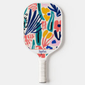 Stijlvol Modern Kleurrijk Waterverf Art Monogram Pickleball Paddle (Voorkant)