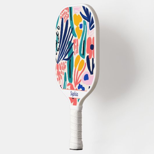 Stijlvol Modern Kleurrijk Waterverf Art Monogram Pickleball Paddle (Links)