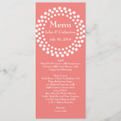 Stijlvol modern koraalkleurentabelmenu menu (Voorkant)