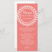 Stijlvol modern koraalkleurentabelmenu menu (Voorkant / Achterkant)