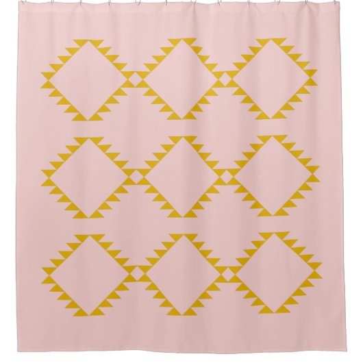 Stijlvol modern kunsthuis Geometric Blush Pink Douchegordijn (Voorkant)