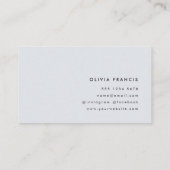 Stijlvol modern, minimaal blauw grijs kleurenblok visitekaartje (Achterkant)