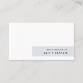 Stijlvol modern, minimaal blauw grijs kleurenblok visitekaartje (Voorkant)