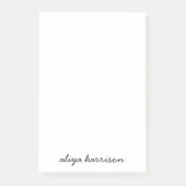 Stijlvol Modern Minimaal Wit Monogram Post-it® Notes (Voorkant)