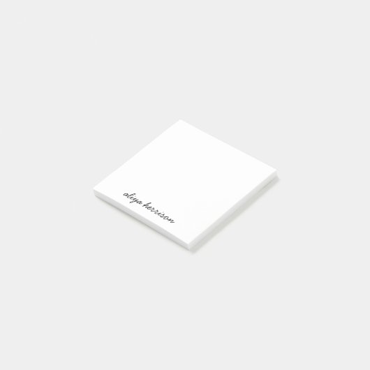Stijlvol Modern Minimaal Wit Monogram Post-it® Notes (Schuin)