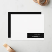 Stijlvol modern minimaal zwart-wit ontwerp notitiekaartje (Voorkant / Achterkant in situ)