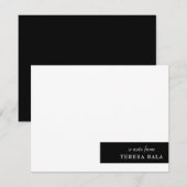 Stijlvol modern minimaal zwart-wit ontwerp notitiekaartje (Voorkant / Achterkant)