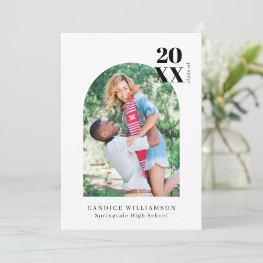 Stijlvol, modern, minimalistisch Afstuderen Aankondiging (Staand voorkant)