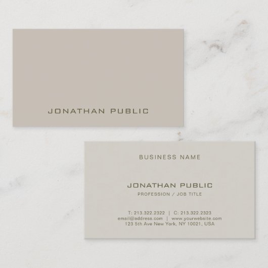 Stijlvol, modern, minimalistisch design elegant visitekaartje (Voorkant / Achterkant)