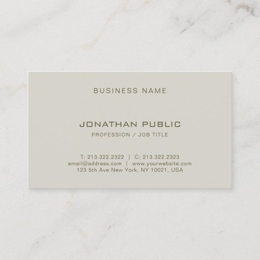 Stijlvol, modern, minimalistisch design elegant visitekaartje (Achterkant)
