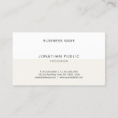 Stijlvol, modern, minimalistisch elegant vlak bove visitekaartje (Achterkant)