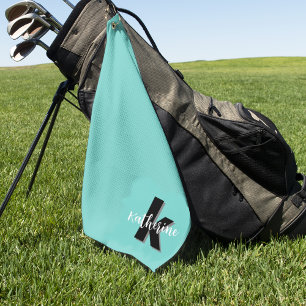 Stijlvol Modern Minimalistisch Monogram Golfhanddoek