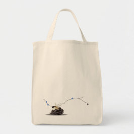 Stijlvol modern minimalistisch zeeschelpoem aan de tote bag