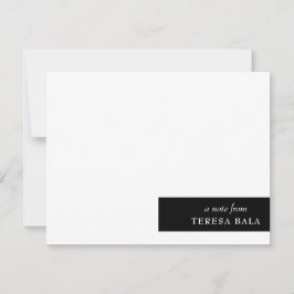 Stijlvol modern minimalistisch zwart-wit ontwerp notitiekaartje