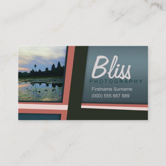 Stijlvol modern modern fotosjabloon voor reisfotog visitekaartje (Voorkant)