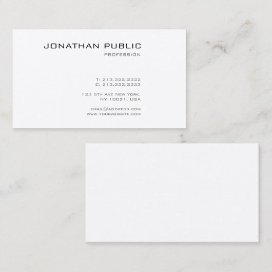 Stijlvol, modern, modern, stijlvol design met hoge visitekaartje (Voorkant / Achterkant)