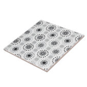 Stijlvol modern monochrome florpatroon tegeltje (Zijkant)
