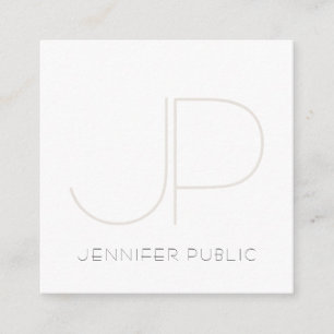 Stijlvol modern Monogram Design Professional Plain Vierkante Visitekaartje