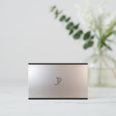 Stijlvol modern monogram Glam Gold Silver Graceful Visitekaartje (Staand voorkant)