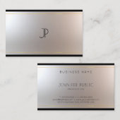 Stijlvol modern monogram Glam Gold Silver Graceful Visitekaartje (Voorkant / Achterkant)