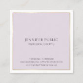 Stijlvol modern monogram Gold Paarse Trendy Plain Vierkante Visitekaartje (Achterkant)