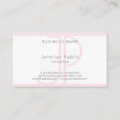 Stijlvol modern monogram roze witte kleur luxe visitekaartje (Voorkant)