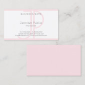 Stijlvol modern monogram roze witte kleur luxe visitekaartje (Voorkant / Achterkant)