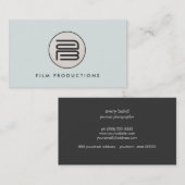 Stijlvol modern monogram stijlvol rond embleem visitekaartje (Voorkant / Achterkant)