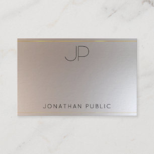 Stijlvol modern monogrammed Gold Silver Elegant Visitekaartje