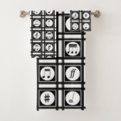 Stijlvol modern muzikaal notenpatroon bad handdoek (Insitu)