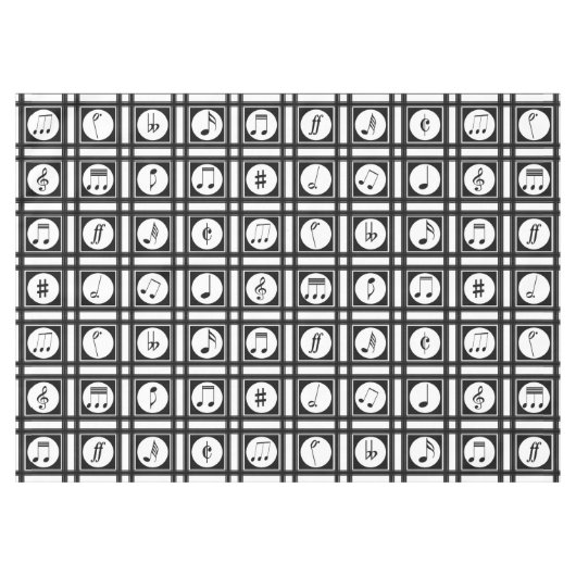 Stijlvol modern muzikaal notenpatroon tafelkleed (Voorkant (Horizontaal))