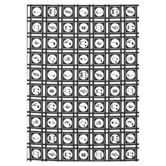 Stijlvol modern muzikaal notenpatroon tafelkleed (Voorkant)