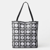 Stijlvol modern muzikaal notenpatroon tote bag (Achterkant)