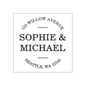 Stijlvol, modern paar retouradres rubberstempel (Afrduk)