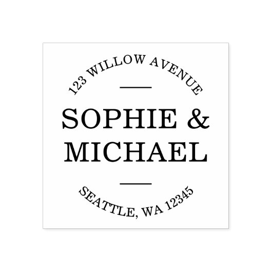 Stijlvol, modern paar retouradres rubberstempel (Afrduk)