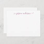 Stijlvol modern Paars Lavender Violet Script Notitiekaartje (Voorkant / Achterkant)