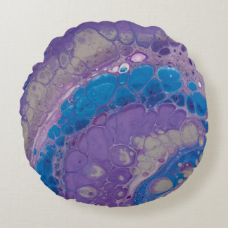 Stijlvol Modern Paarse Blauw Grijs Abstract Rond Kussen