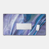 Stijlvol Modern Paarse en Blauwe Marmer Monogram t Bureaumat (Keyboard & Muis)